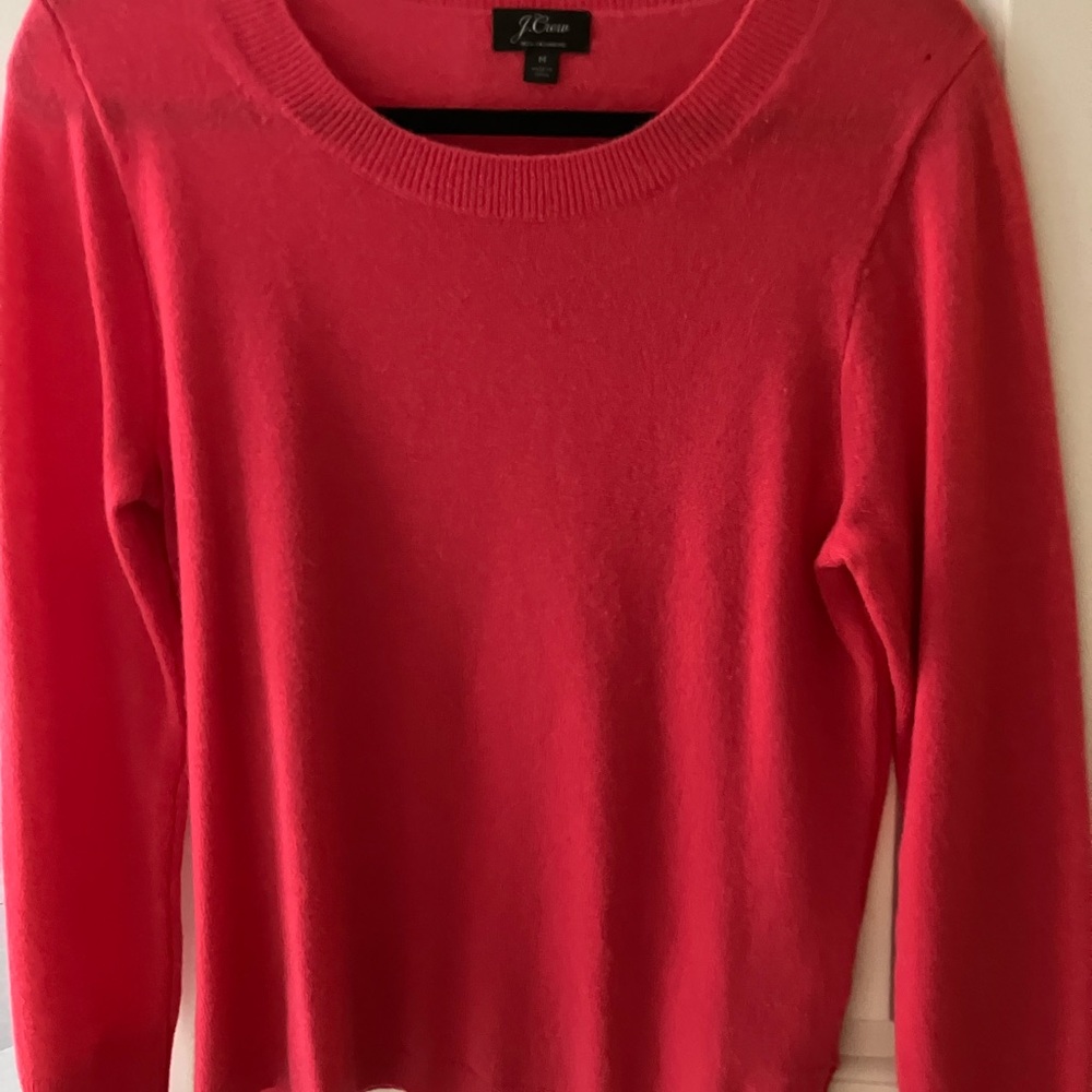 J. Crew Women's 100% Cashmere Crew Neck Sweater in Bright Fuschia
